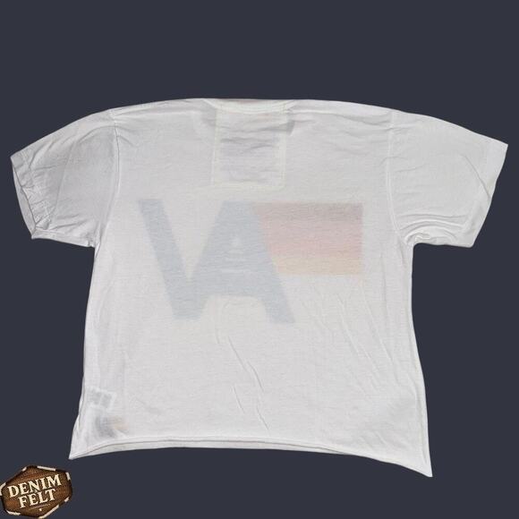 Aviator Nation Cropped AV Logo Graphic Tee White Rainbow T/Shirt Sz S - Picture 9 of 13